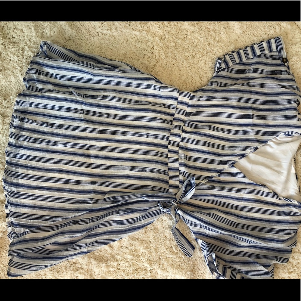 Blue and white stripped dress